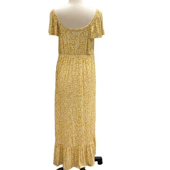 Nwt Isabel Maternity Stretch Floral Print Ruffled Maxi Dress SZ XL Yellow - Picture 5 of 8